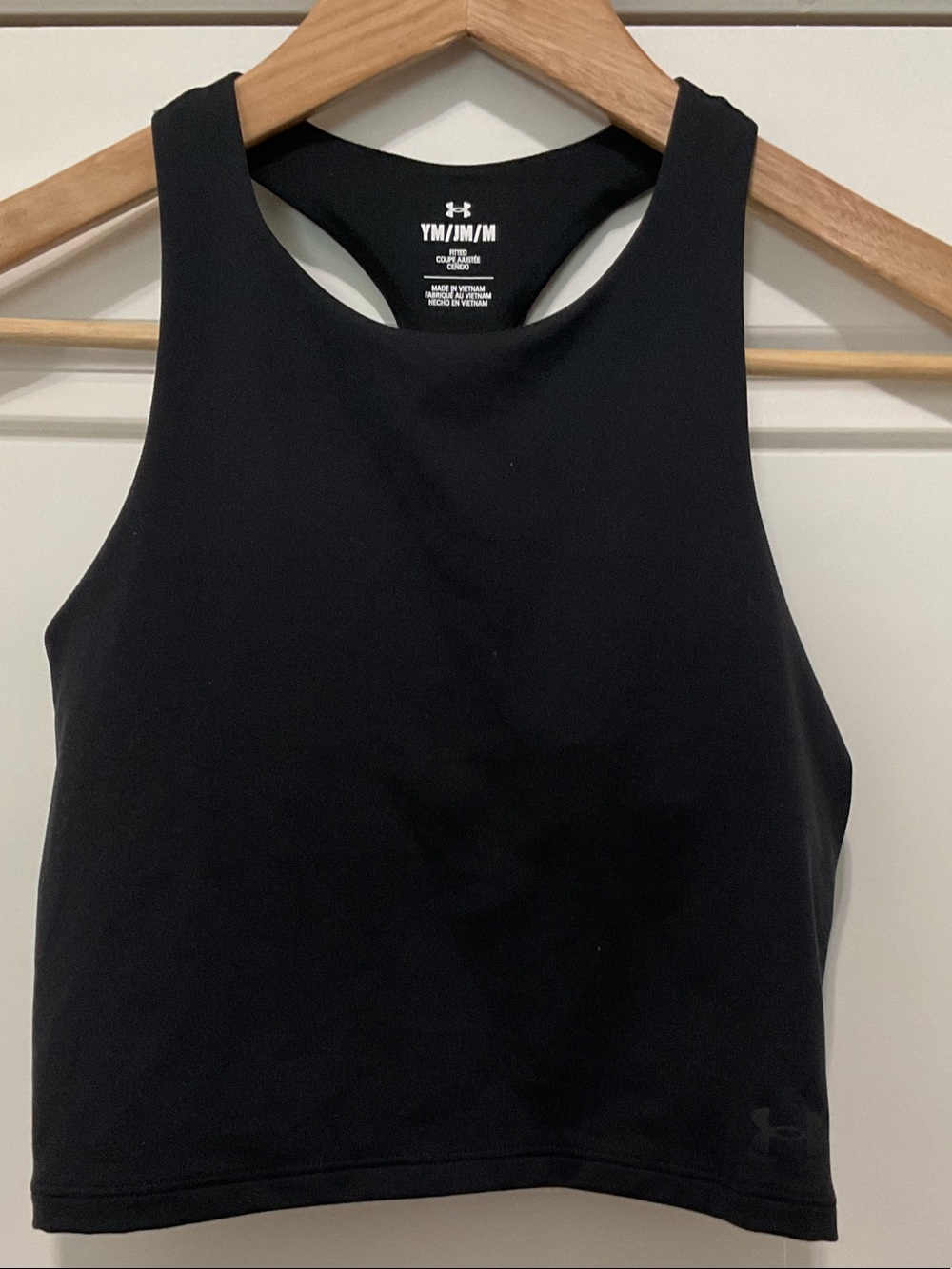 Under Armour Black Girls' Cropped Racerback Tank Top